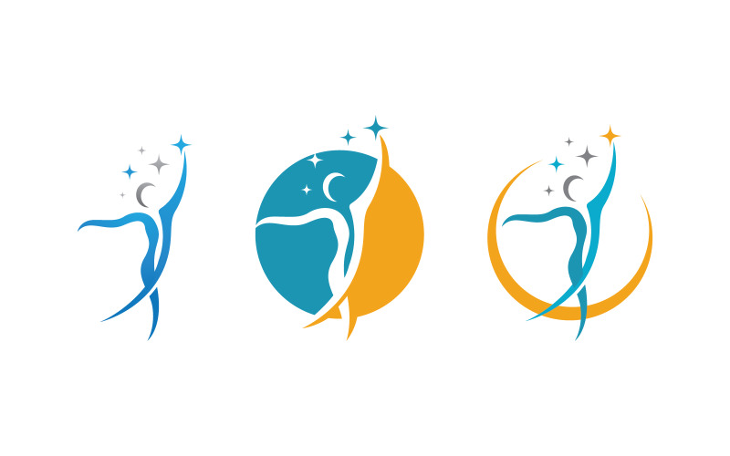 Healthy life Human fit sport logo sign illustration v.119 Logo Template