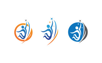 Healthy life Human fit sport logo sign illustration v.122