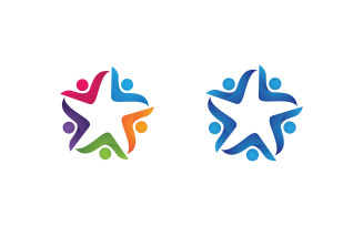 Human care adoption group network and social logo design v.40