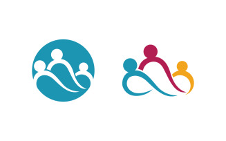 Human care adoption group network and social logo design v.41