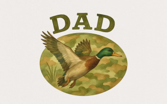 Camo Dad PNG, Father's Day PNG, Camo Flying Mallard Duck, Duck Hunting Sublimation, Daddy Hunting