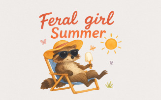 Feral Girl Summer Raccoon Png, Funny Raccoon Png, Cowgirl Raccoon Png, Western Png, Summer Graphic