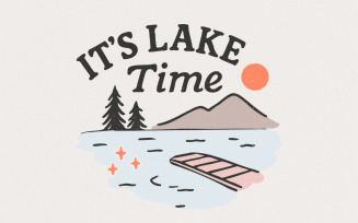 Glitter It's Lake Time Coquette PNG, Summer Vibes, Girly, Trendy Summer, Lake Life, Lake Vibes,