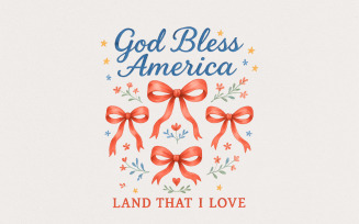 God Bless America PNG, Coquette 4th of July PNG, Patriotic PNG, Sublimation Art, America Digital