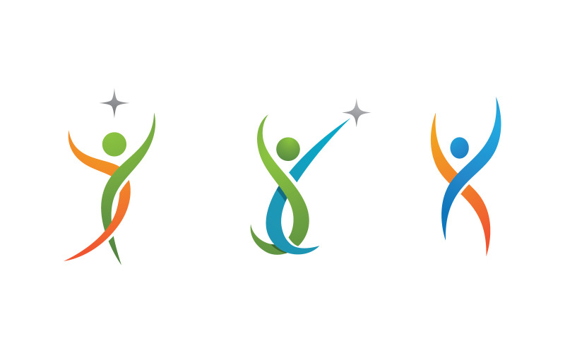Healthy life Human fit sport logo sign illustration v.94 Logo Template