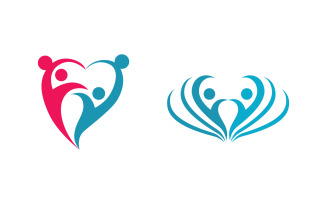 Human care adoption group network and social logo design v.43