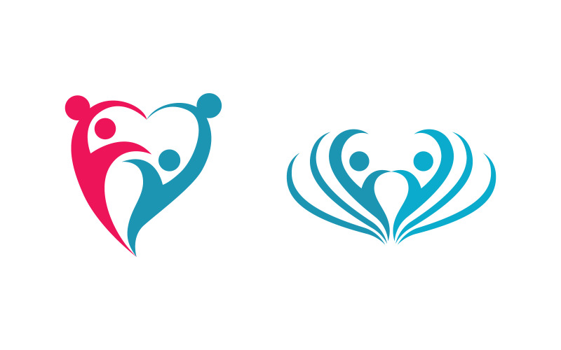Human care adoption group network and social logo design v.43 Logo Template