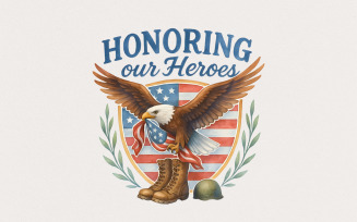 Honoring Our Heroes, Veterans png, American Eagle Flag, 4th of July png, Memorial Day, Military