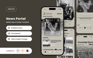 Hotnest - News Portal Mobile App Design Template