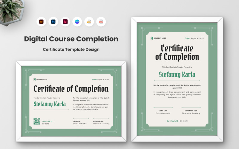 Minimalist Digital Learning Certificate Certificate Template