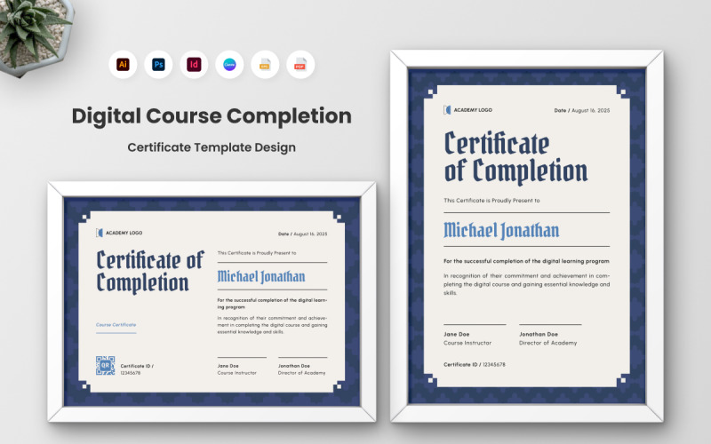 Modern Certificate for Course Achievement Certificate Template