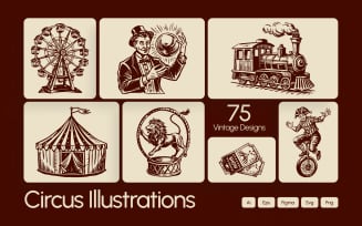 Vintage Circus Illustration Set