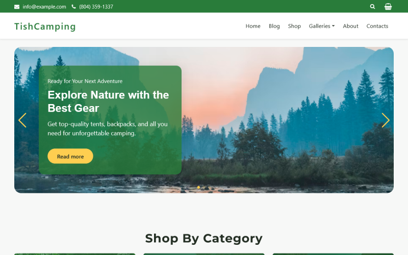 TishCamping – WooCommerce Theme for Modern Camping and Outdoor Stores