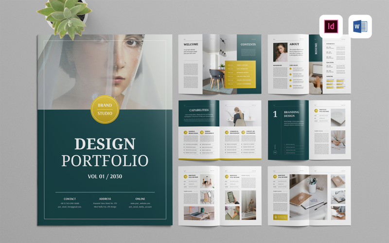Professional Portfolio Template Magazine Template