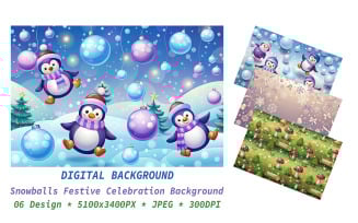 Snowballs Festive Celebration Background