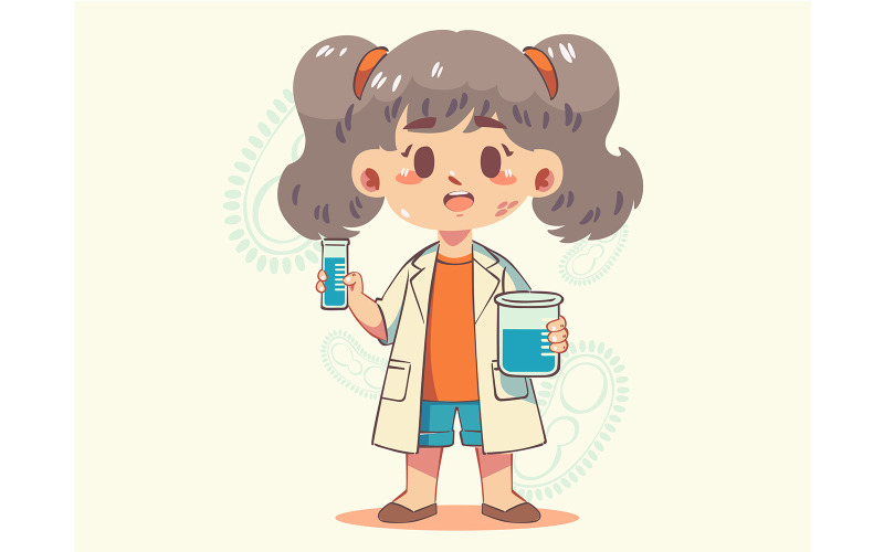 Young Scientist in Lab Setting Illustration