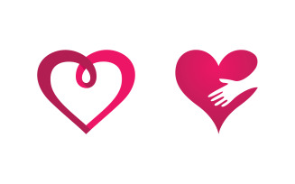 Human care adoption group network and social logo design vv.47