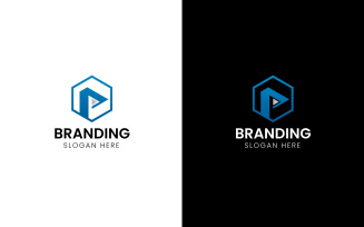 Letter P Hexagon company logo-927