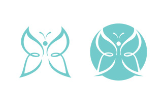 Beauty Butterfly simple Vector icon logo design template v.2