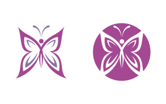 Beauty Butterfly simple Vector icon logo design template v.3
