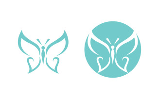 Beauty Butterfly simple Vector icon logo design template v.8