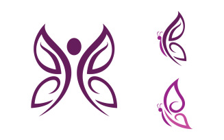 Beauty Butterfly simple Vector icon logo design template v.9
