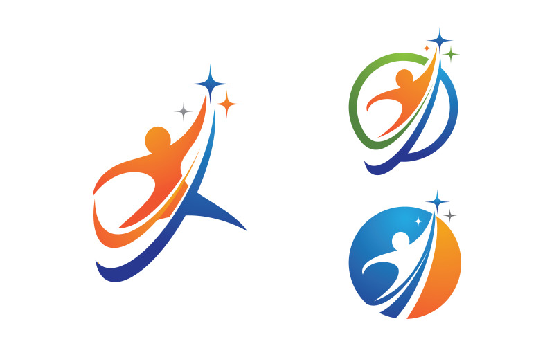 Healthy life Human fit sport logo sign illustration v.130 Logo Template