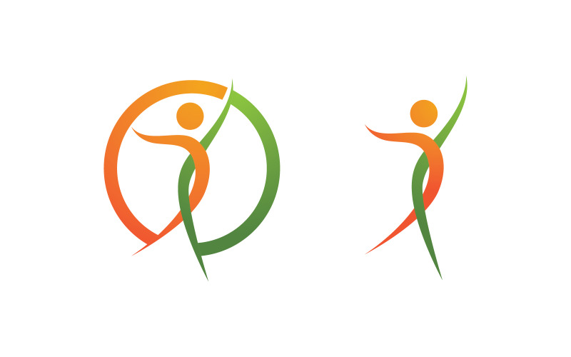 Healthy life Human fit sport logo sign illustration v.132 Logo Template