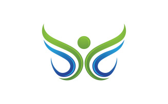 Healthy life Human fit sport logo sign illustration v.133