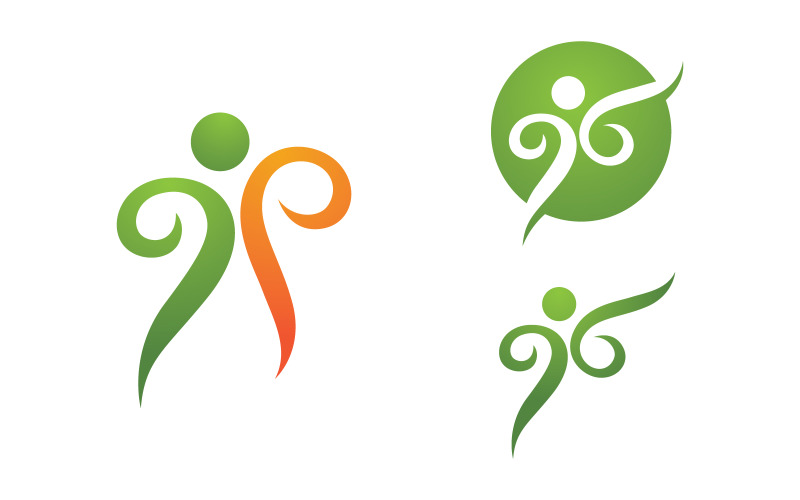 Healthy life Human fit sport logo sign illustration v.134 Logo Template