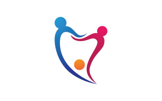 Human care adoption group network and social logo design vv.48