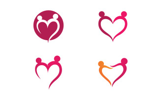 Human care adoption group network and social logo design vv.51