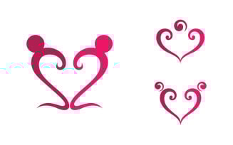 Human care adoption group network and social logo design vv.53