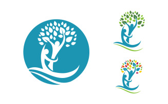 Human care adoption group network and social logo design vv.54