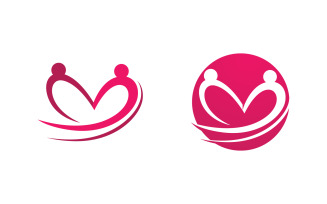 Human care adoption group network and social logo design vv.58