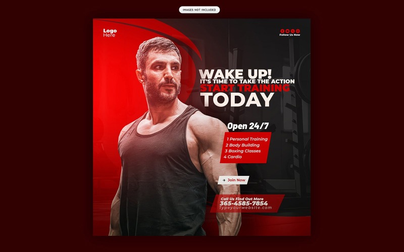 Gym Motivation Social Media Template