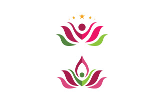 Lotus flower Logo Beauty Salon Cosmetic skincare vector icon design v.124