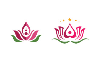Lotus flower Logo Beauty Salon Cosmetic skincare vector icon design v.125