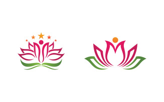 Lotus flower Logo Beauty Salon Cosmetic skincare vector icon design v.137