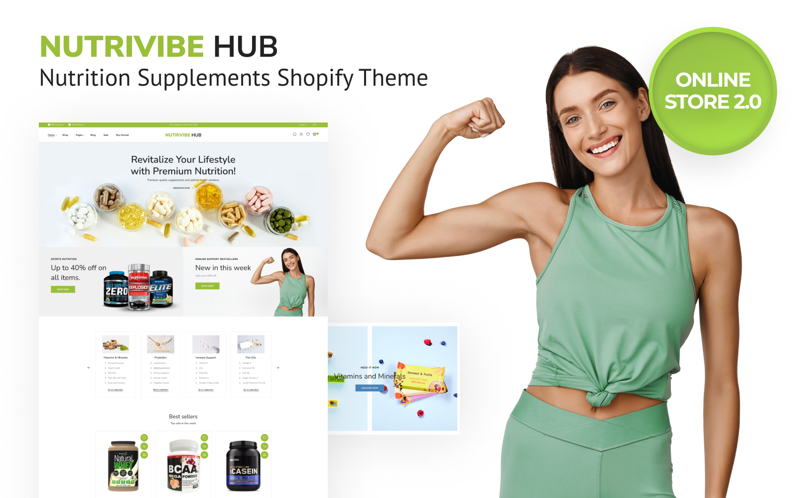 Nutrivibe Hub - Nutrition Supplements Shopify Online Store 2.0 Theme Shopify Theme