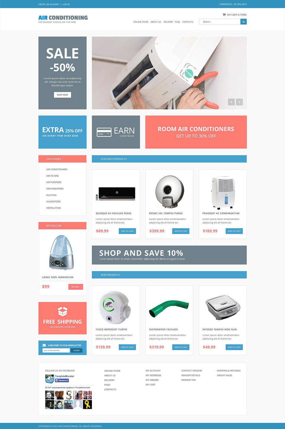 Air Conditioning Responsive VirtueMart Template New Screenshots BIG