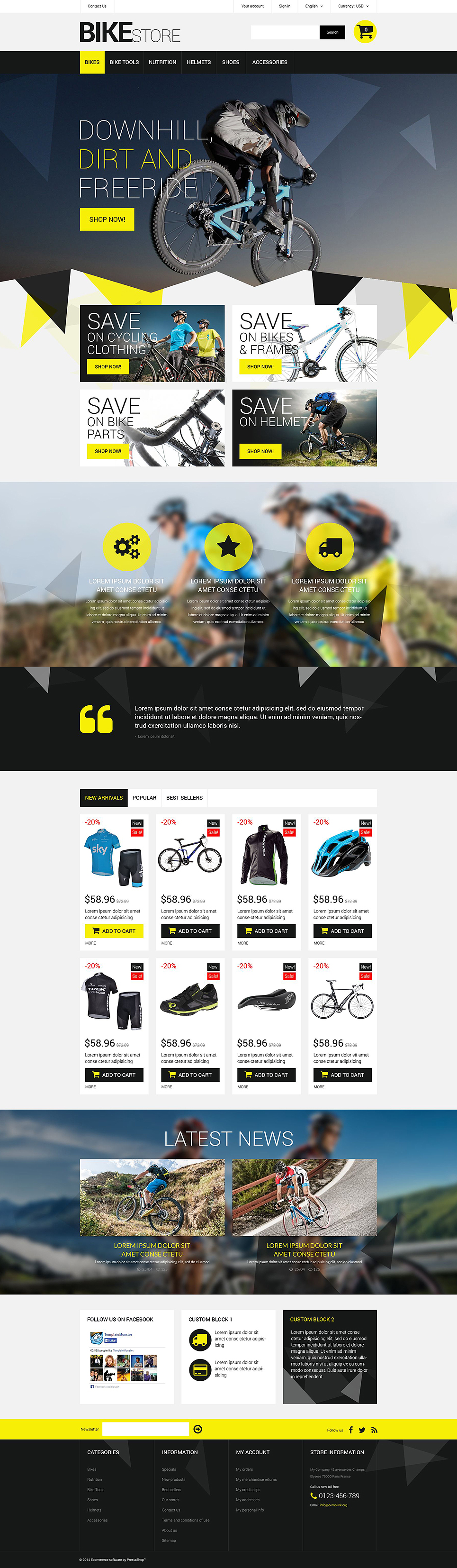 Bike Store PrestaShop Theme New Screenshots BIG