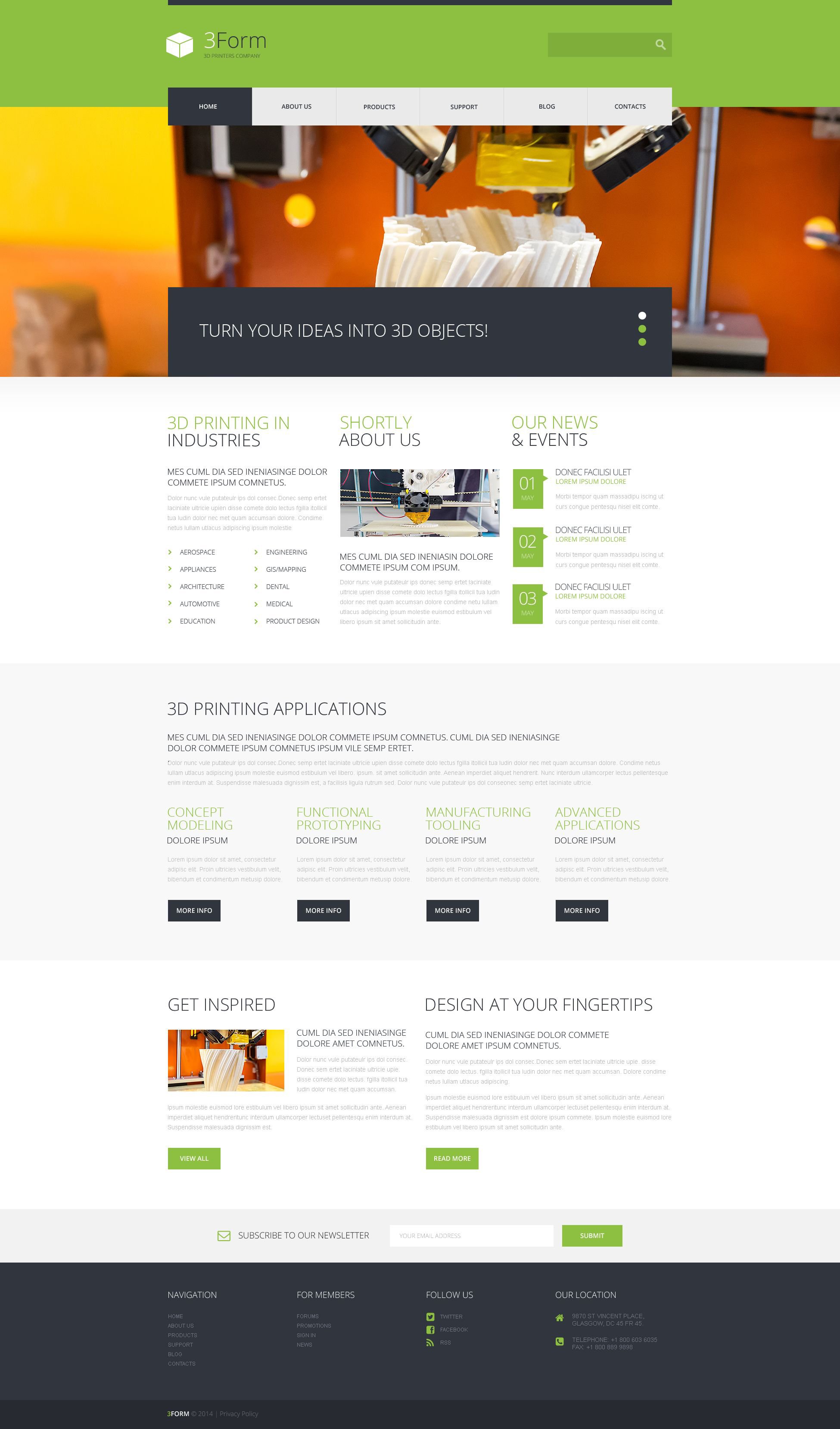 "3D Printing Technologies WordPress Theme" Responsive WordPress thema №52268