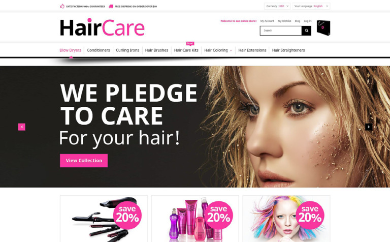 Hair Care Parallax Magento Theme Big Screenshot Hair Care Magento Theme New Screenshots BIG