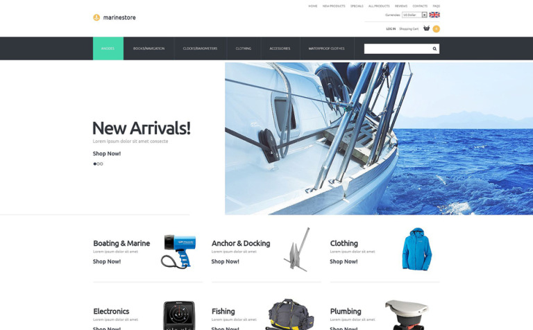 Marine Store ZenCart Theme Big Screenshot Marine Store ZenCart Template New Screenshots BIG