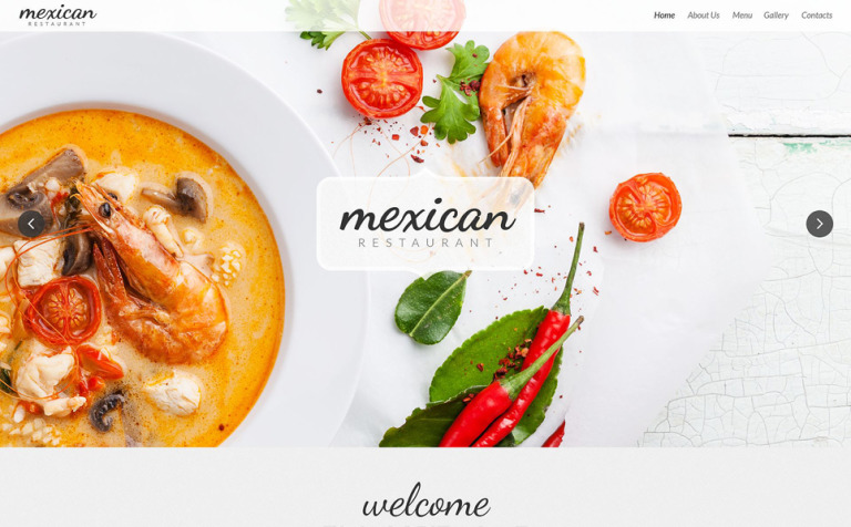 Mexican Restaurant Parallax Website Template Big Screenshot Mexican Restaurant Responsive Website Template New Screenshots BIG