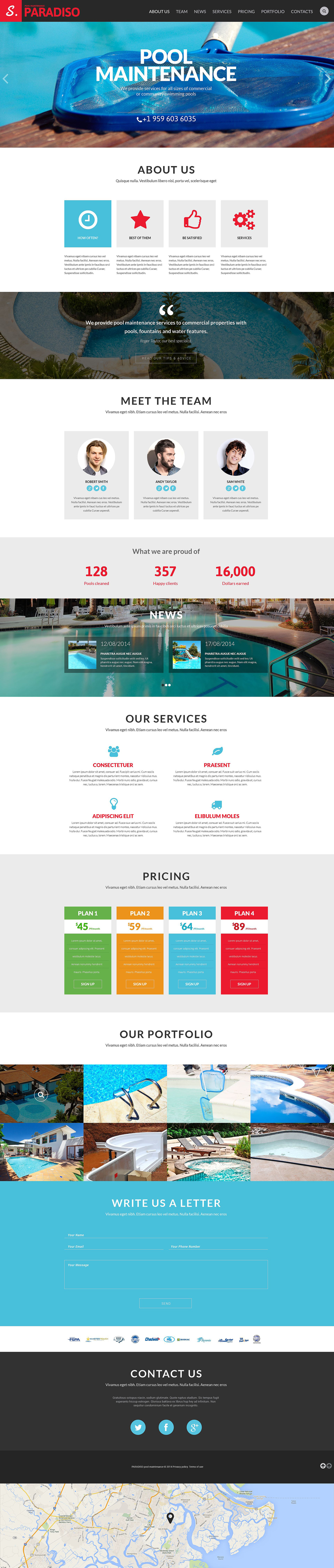 Pool Cleaning Responsive Website Template New Screenshots BIG