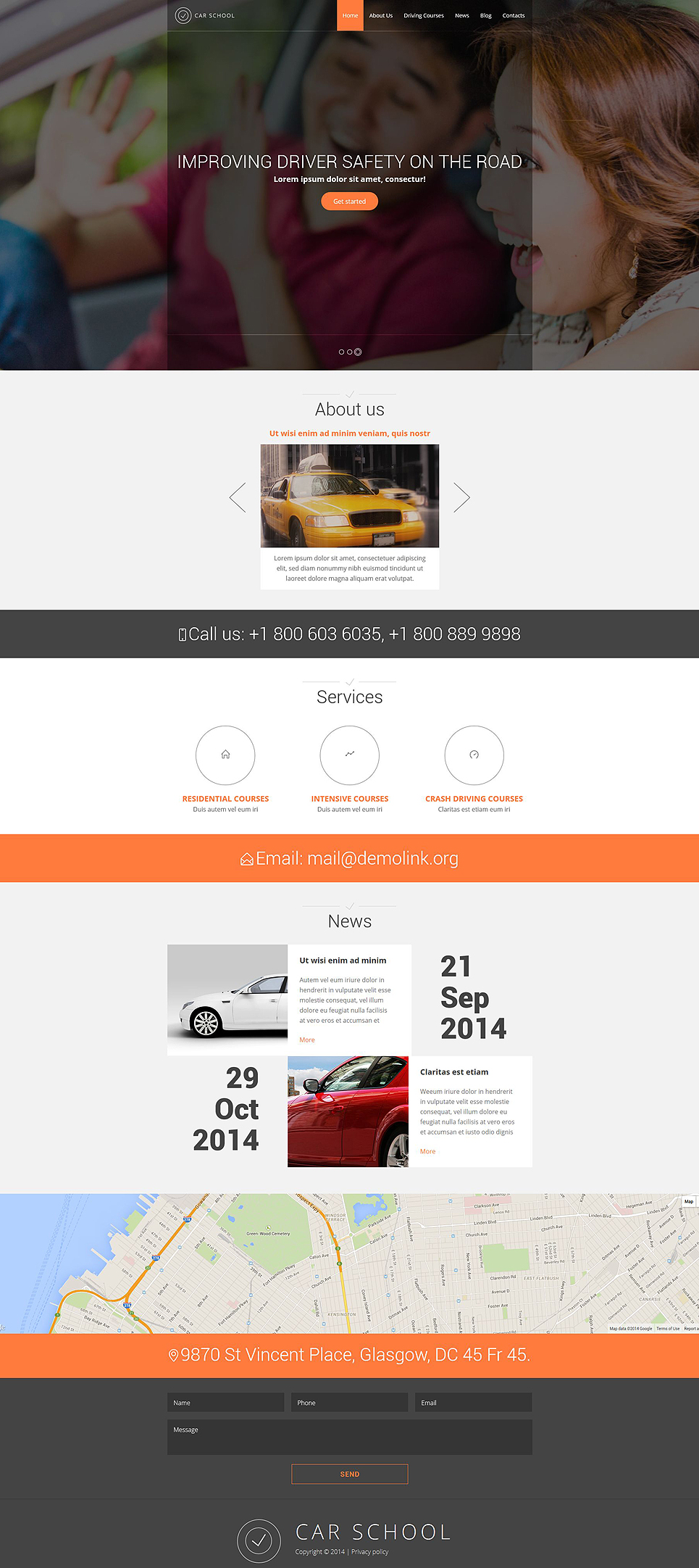 Traffic School Responsive Website Template New Screenshots BIG