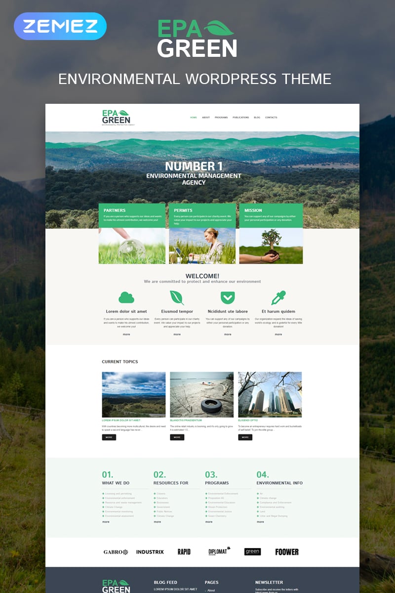 WordPress Theme namens "Environmental Responsive" #52293