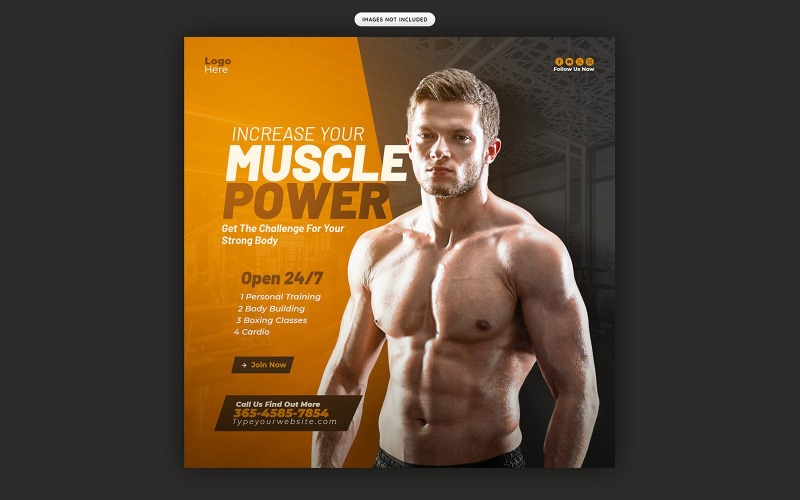 Fitness Brand Instagram Post Template Social Media
